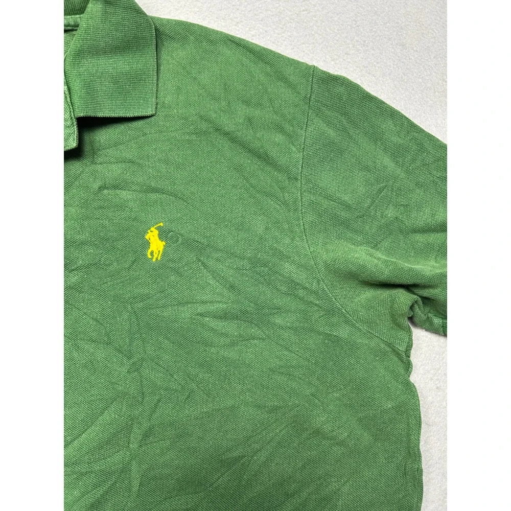 Polo Ralph Lauren Polo Shirt Cotton Pique Green Large Mens